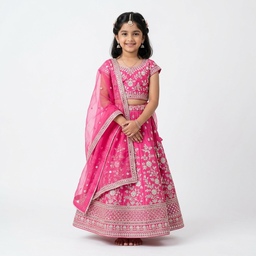 Kids Blossom Pink Lehenga