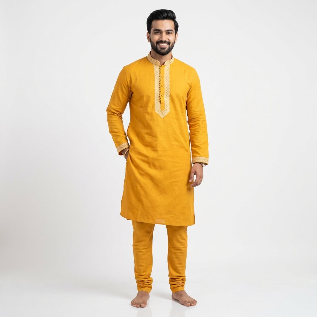 Saffron Yellow Haldi Kurta Set